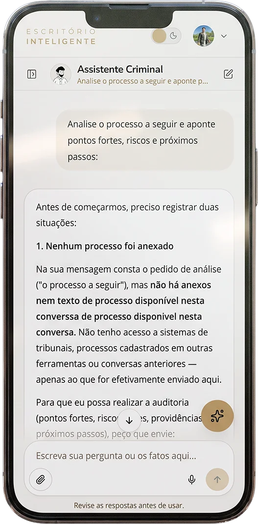 Nova visão da plataforma: conversa com o Assistente Criminal